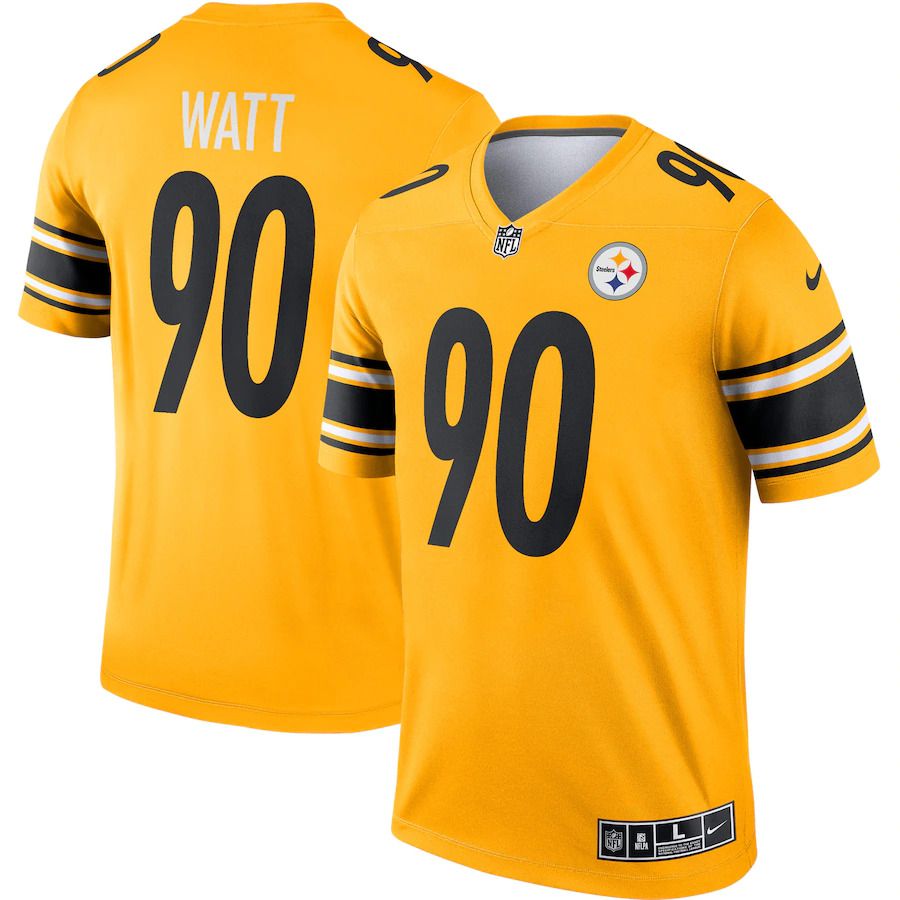 Men Pittsburgh Steelers #90 T.J. Watt Nike Gold Inverted Legend NFL Jersey->pittsburgh steelers->NFL Jersey
